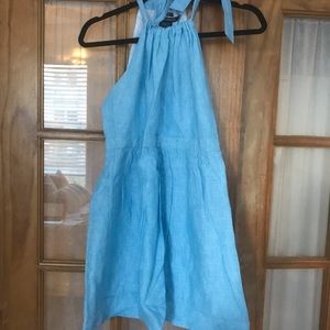 Light Blue 100% Linen Dress